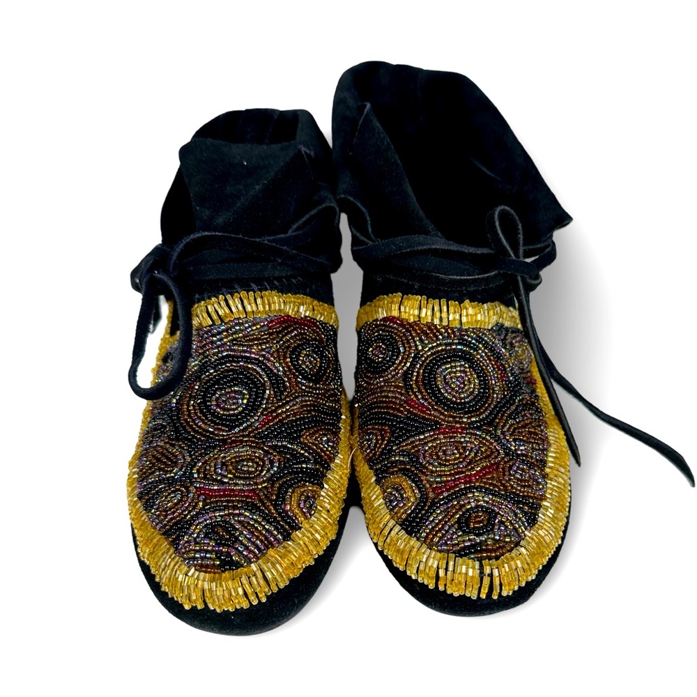 HOUSE OF HARLOW Women’s Suede Madison Maddie Beaded Moccasin Bootie Size 37.5